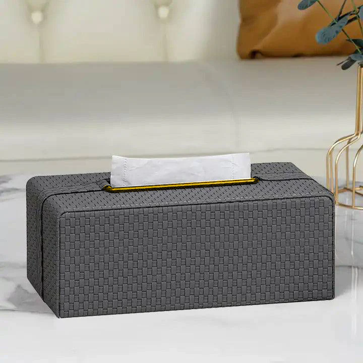 Links Tissue Box Holder - Dark Grey & Gold - Image 4