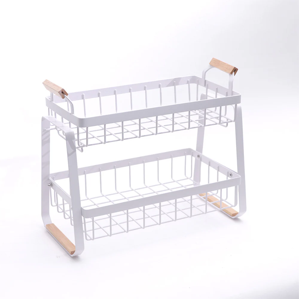 Locke 2-Tier Shelf with Removable Tray - White Natural - Image 3