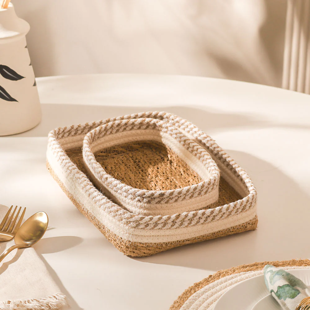 Lore Storage Baskets, Set of 2 - Natural Cream - Image 2