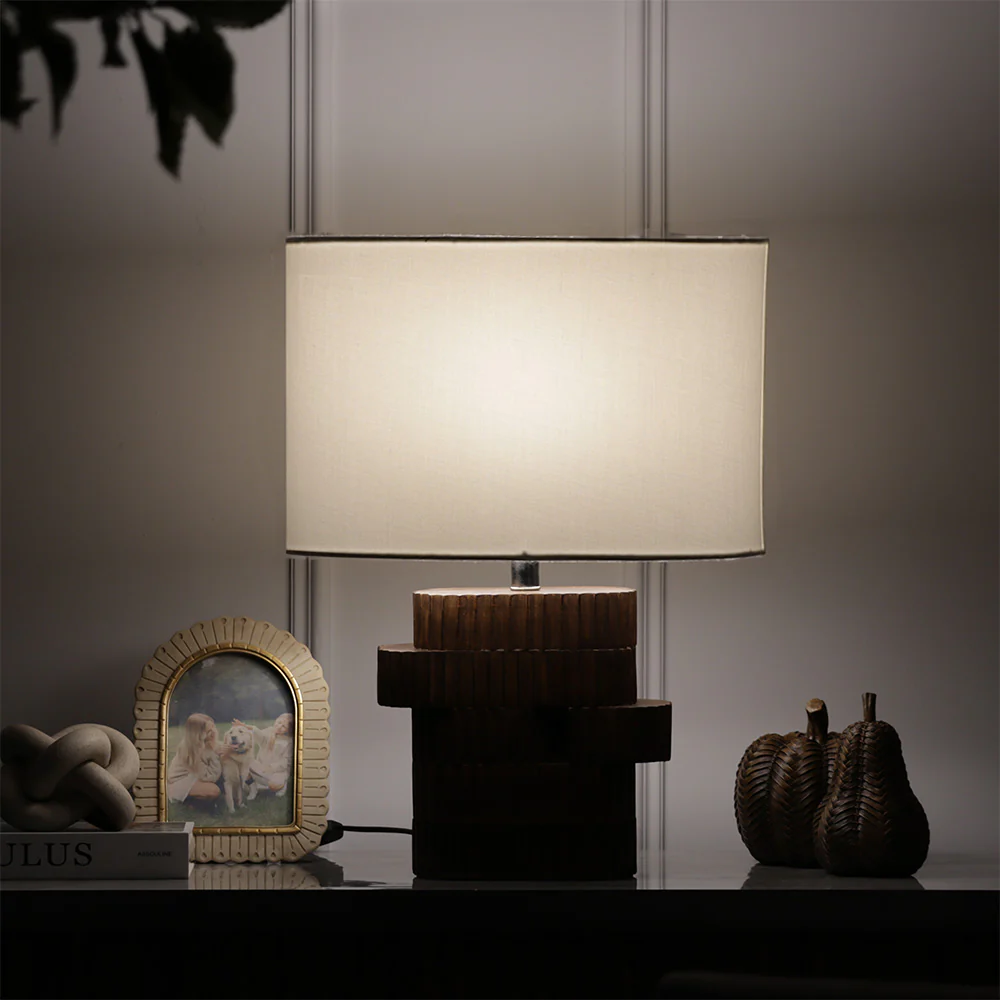 Lori Wooden Table Lamp XL - Natural Brown - Image 5