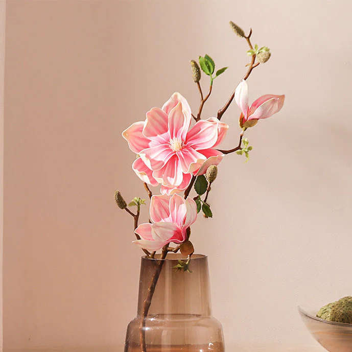 Lotus Magnolia Faux Stem - Pink Sunrise