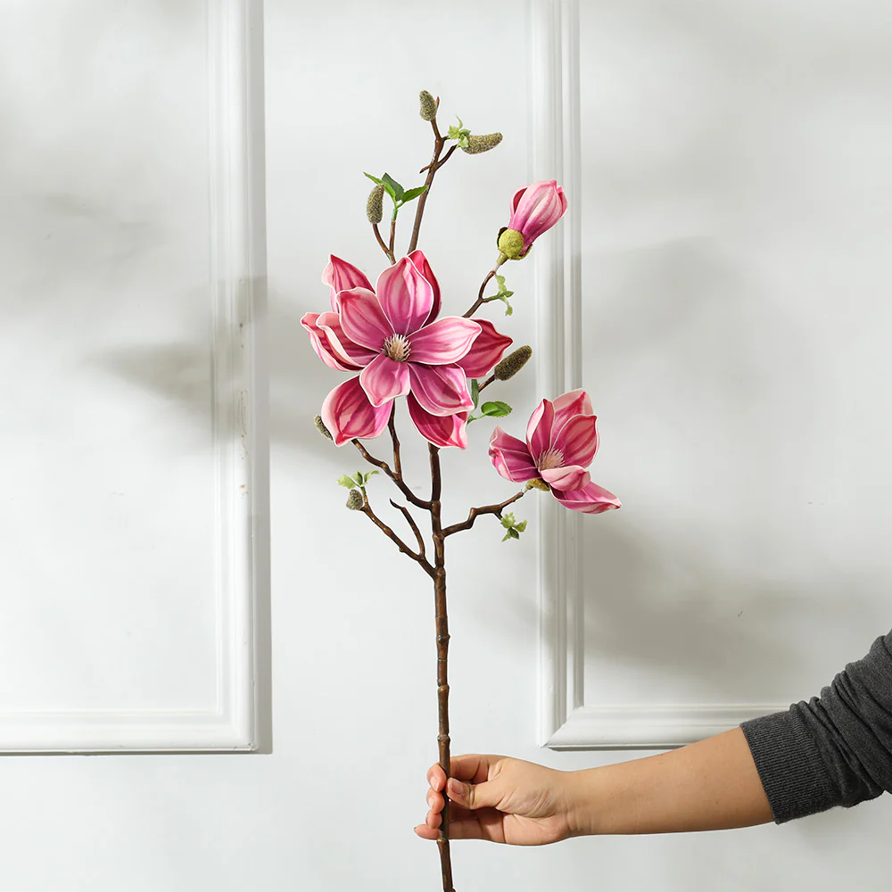Lotus Magnolia Faux Stem - Purple - Image 2