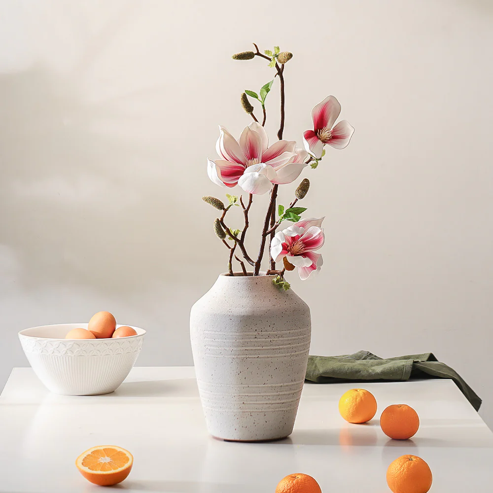 Lotus Magnolia Faux Stem - White Pink - Image 2