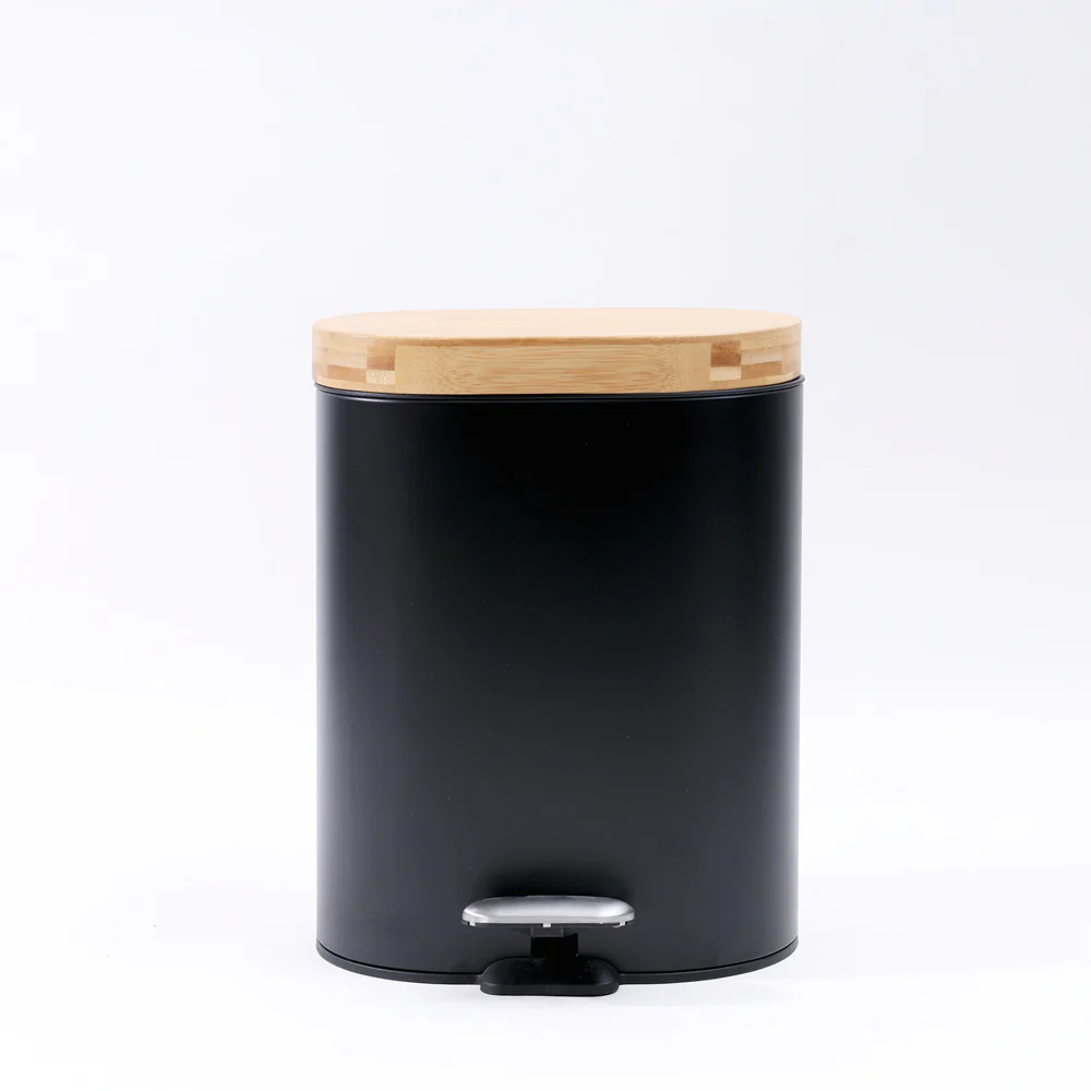 Luca Oval Pedal Bin 6L - Black Natural - Image 3