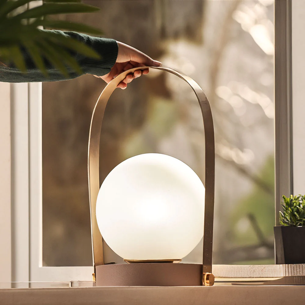 Luma Frosted Table Lamp Large - Brown Gold - Image 2