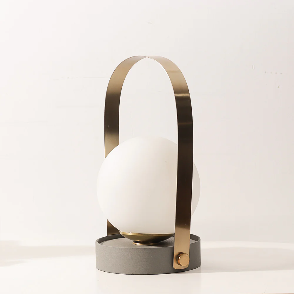 Luma Frosted Table Lamp Large - Grey Gold - Image 6