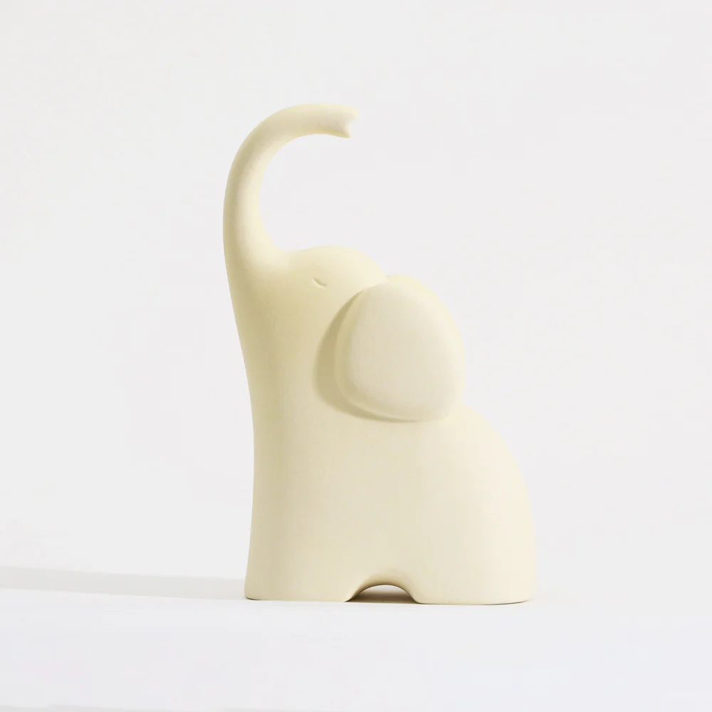 Luna Elephant Decorative Sculpture Small - Cream - Image 3