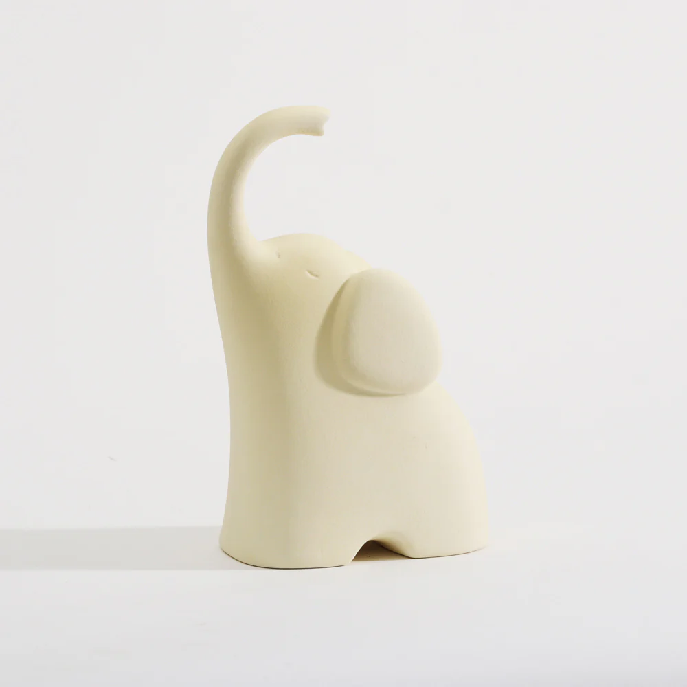 Luna Elephant Decorative Sculpture Small - Cream - Image 4