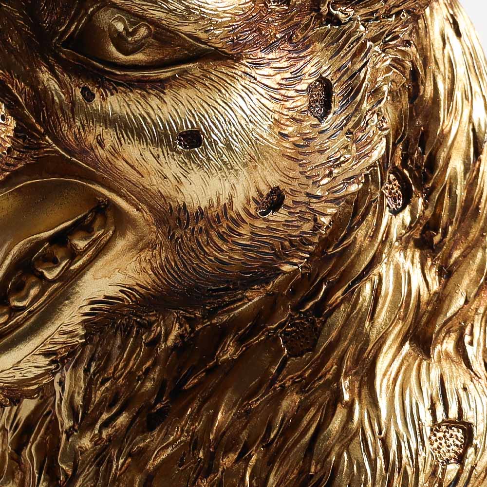 Lux Jaguar Head Bookends, Set of 2 - Gold - Image 4