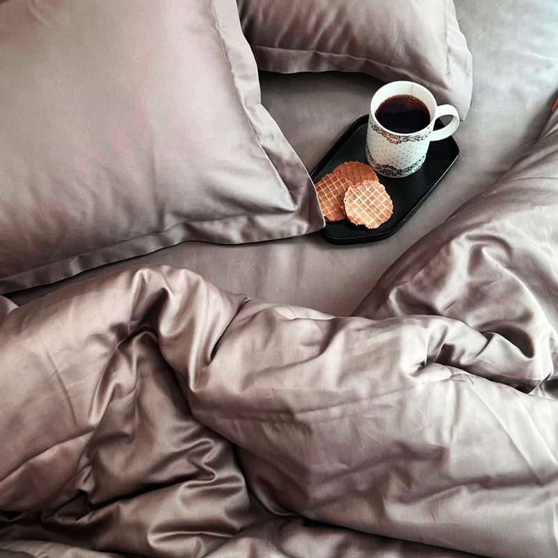 Luxe Cotton Duvet Cover Set - Taupe - Image 3