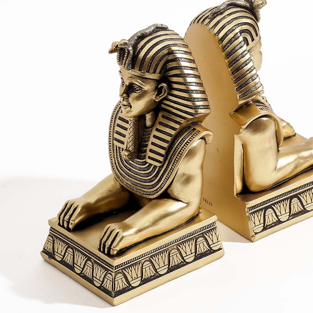 Luxor Sculpted Bookends, Set of 2 - Champagne Gold - Image 4