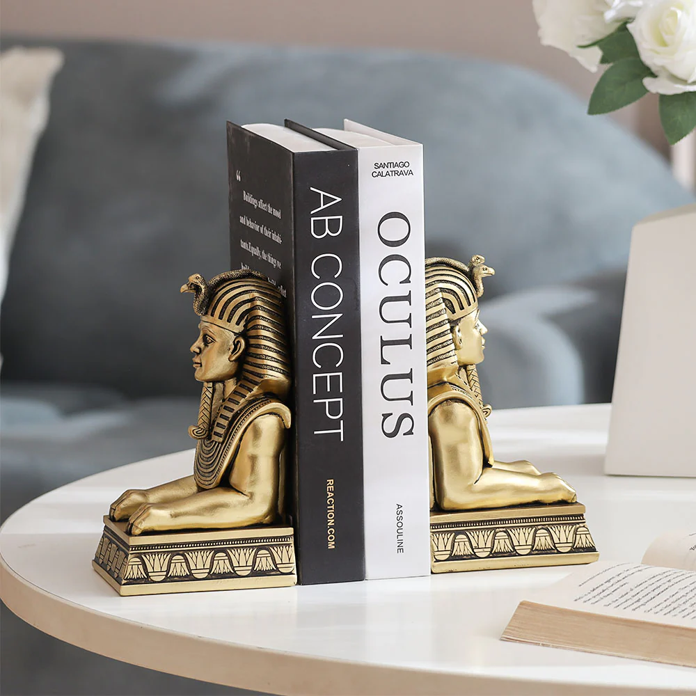 Luxor Sculpted Bookends, Set of 2 - Champagne Gold - Image 7