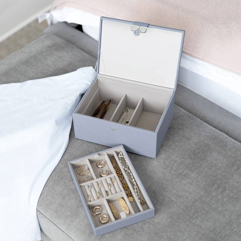 Luxury Classic Jewellery Box - Dusky Blue - Image 6
