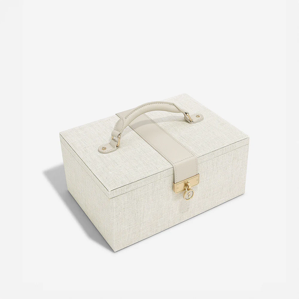 Luxury Classic Jewellery Box - Linen & Oatmeal - Image 2