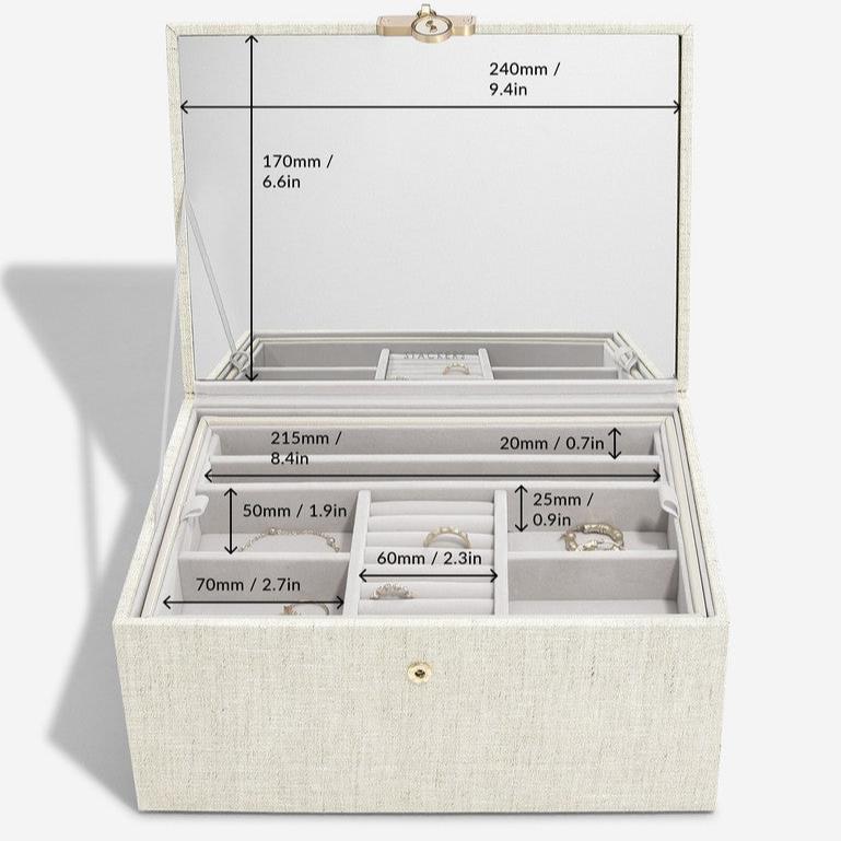 Luxury Classic Jewellery Box - Linen & Oatmeal - Image 8