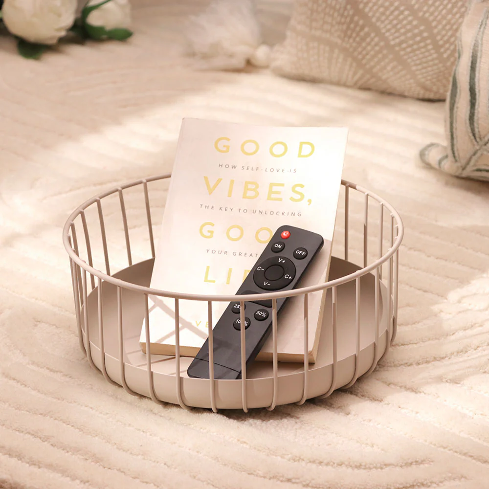 Lyne Round Basket Medium - Taupe