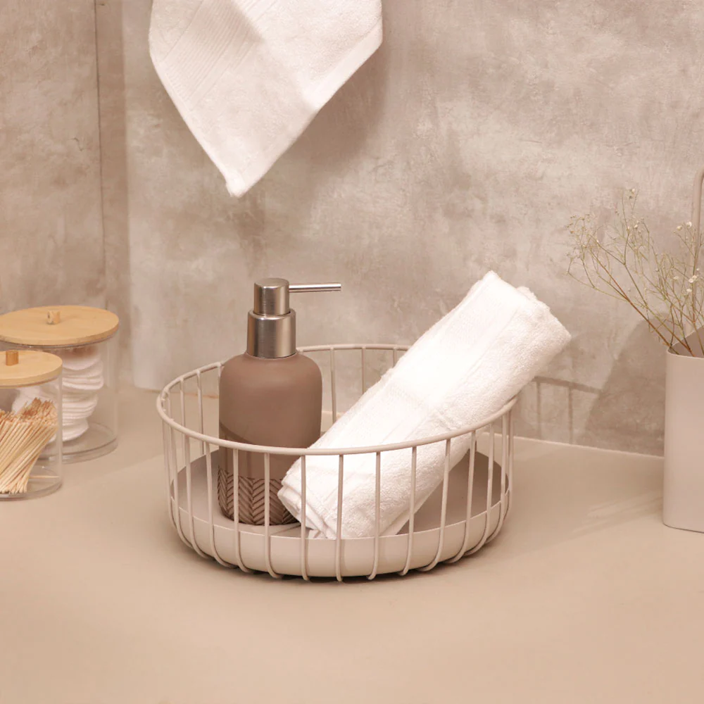 Lyne Round Basket Medium - Taupe - Image 2