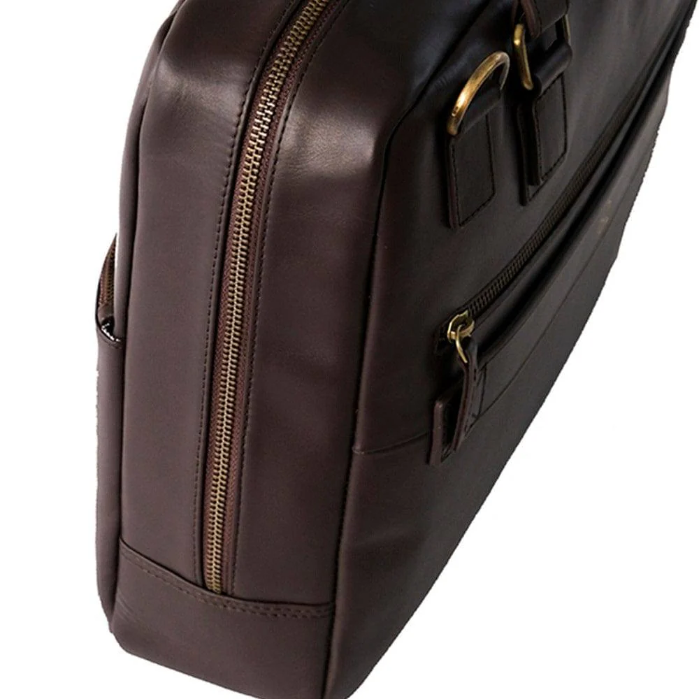 Lyon Messenger Laptop Bag - Dark Tan - Image 6