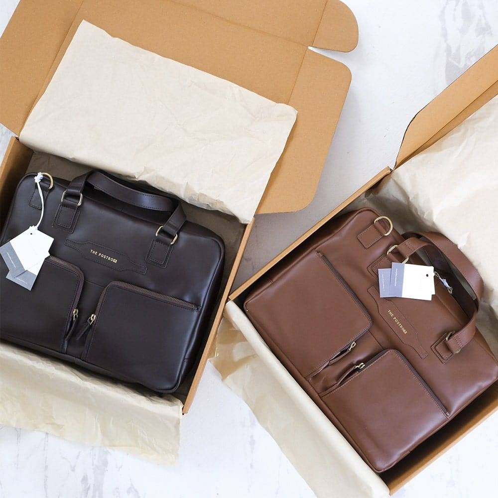 Lyon Messenger Laptop Bag - Dark Tan - Image 7
