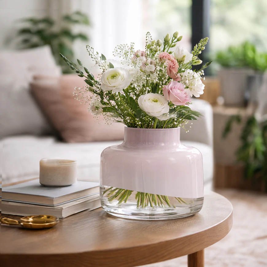 Magnolia Medium Glass Vase - Opal Pink - Image 2