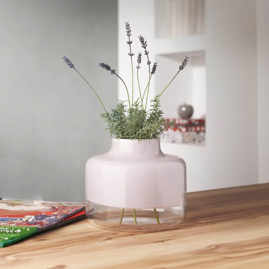Magnolia Medium Glass Vase - Opal Pink - Image 4