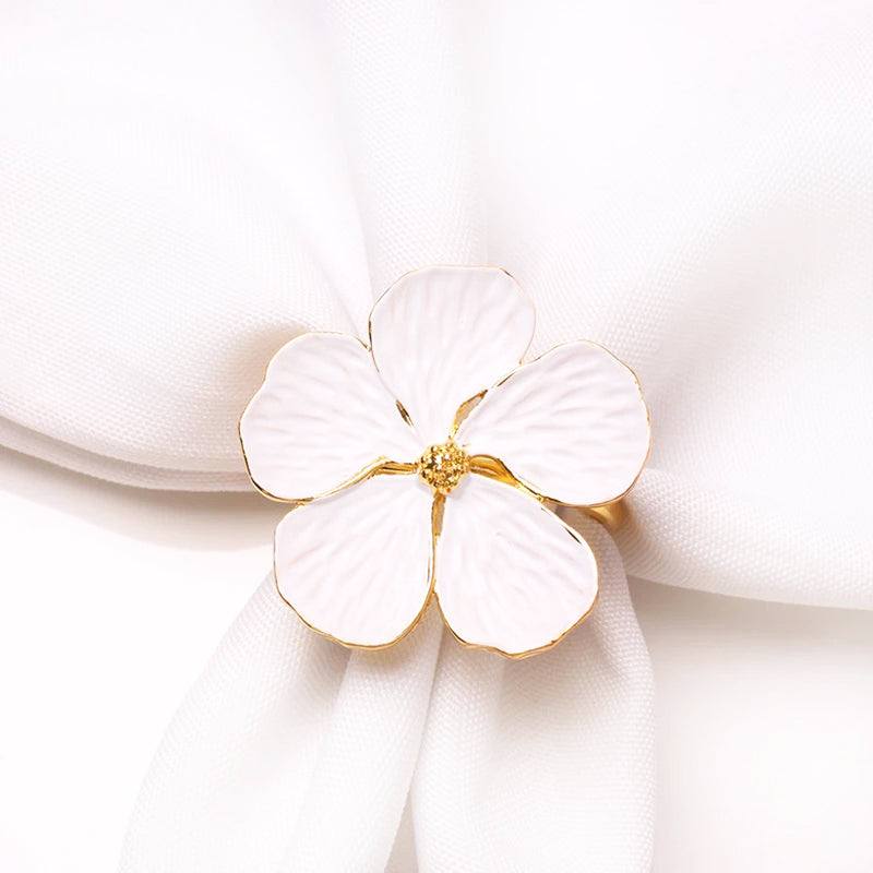Magnolia Napkin Rings, Set of 6 - White - Image 10