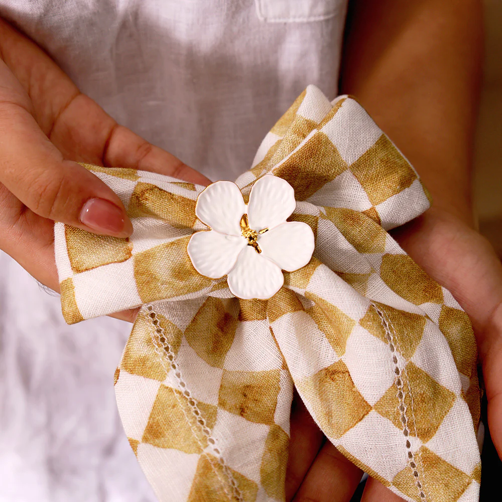 Magnolia Napkin Rings, Set of 6 - White - Image 4