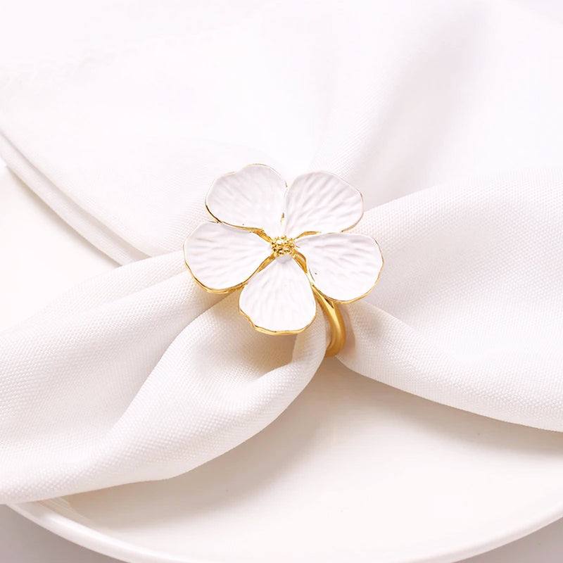Magnolia Napkin Rings, Set of 6 - White - Image 5