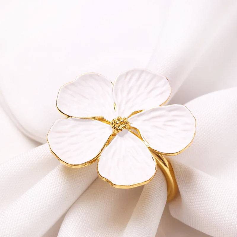 Magnolia Napkin Rings, Set of 6 - White - Image 9
