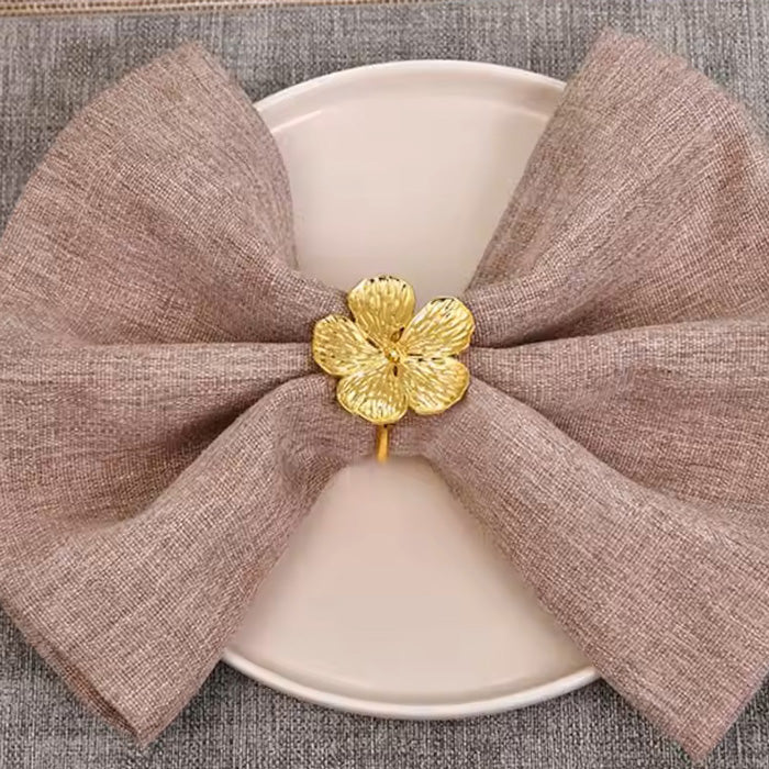 Magnolia Napkin Rings, Set of 6 - Gold - Image 2