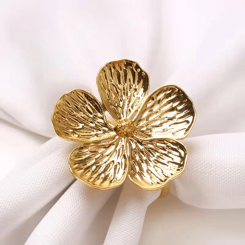 Magnolia Napkin Rings, Set of 6 - Gold - Image 4