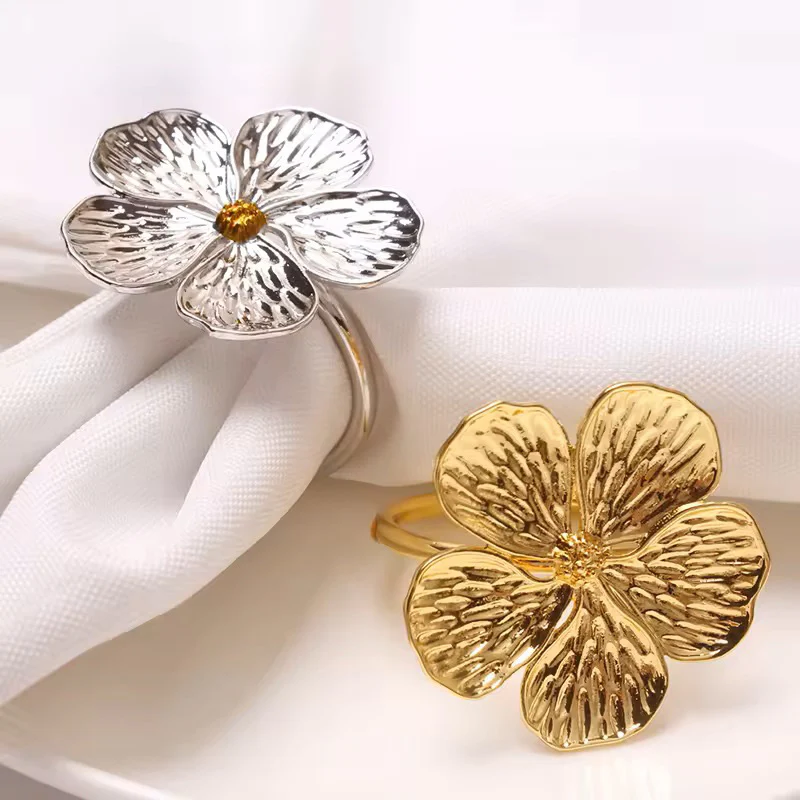 Magnolia Napkin Rings, Set of 6 - Gold - Image 7