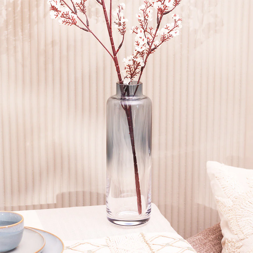 Magnolia Slim Glass Vase - Steel Blue - Image 6