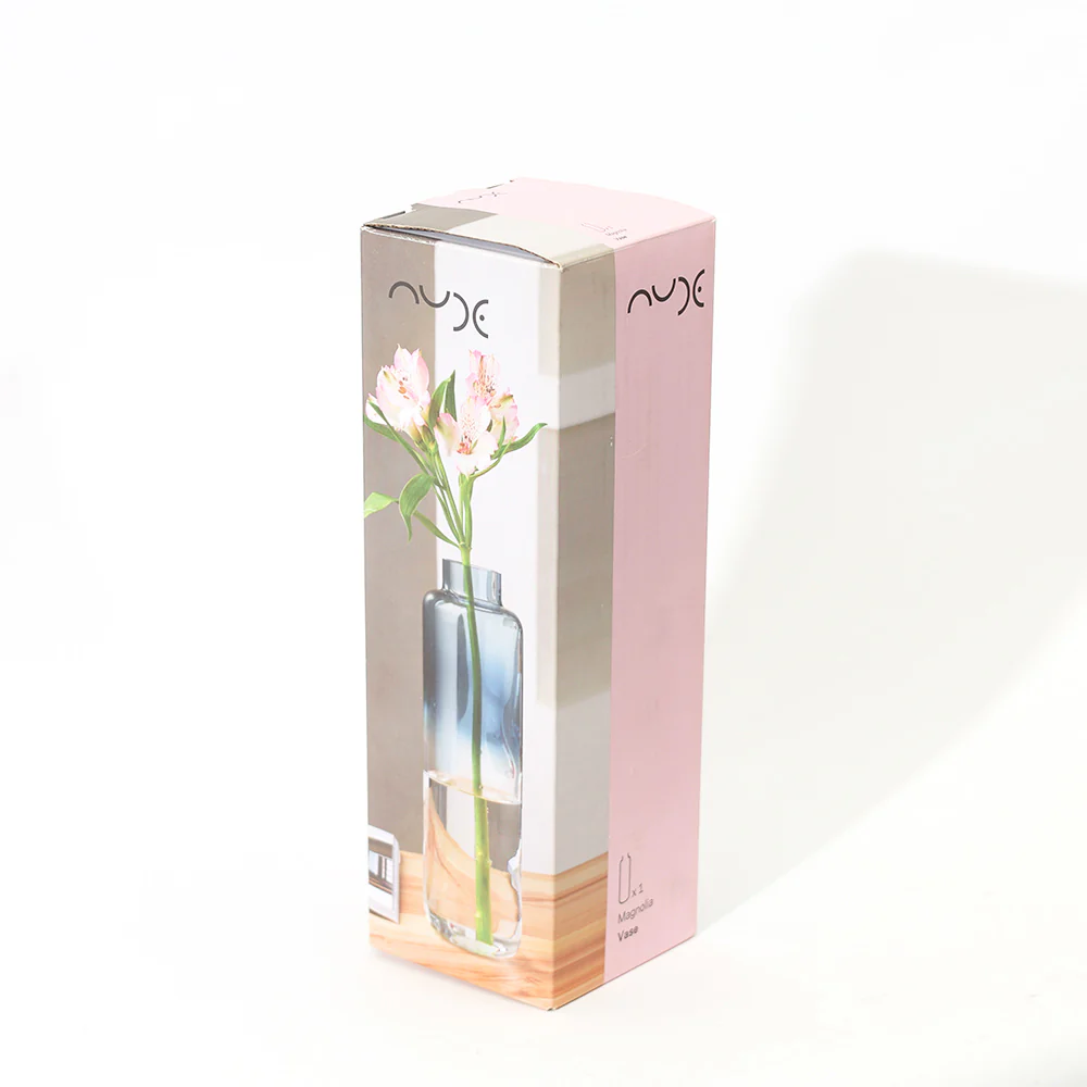 Magnolia Slim Glass Vase - Steel Blue - Image 7