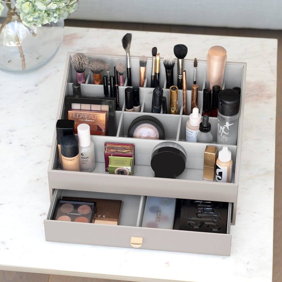 Makeup Organiser with Drawer Large - Taupe