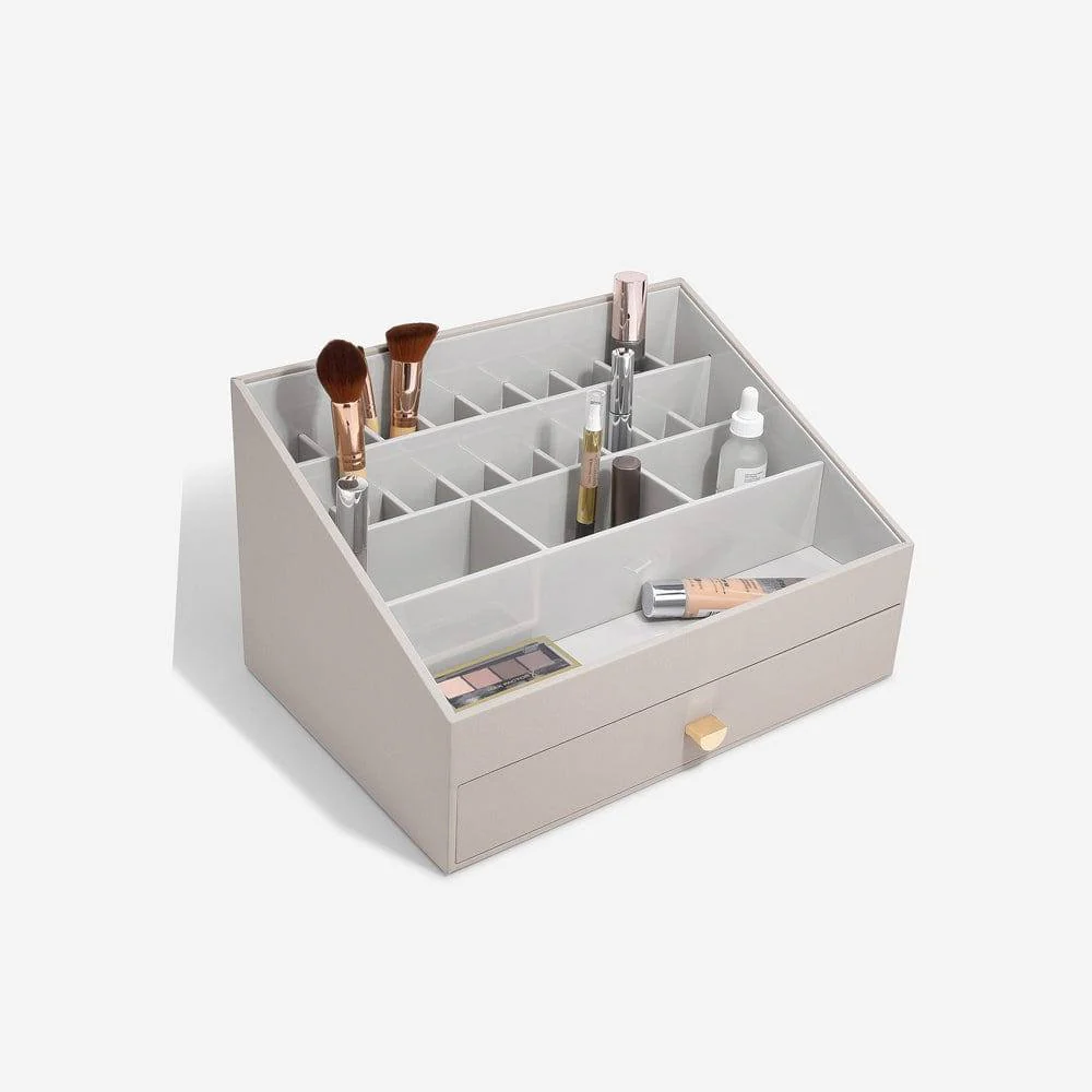 Makeup Organiser with Drawer Large - Taupe - Image 2