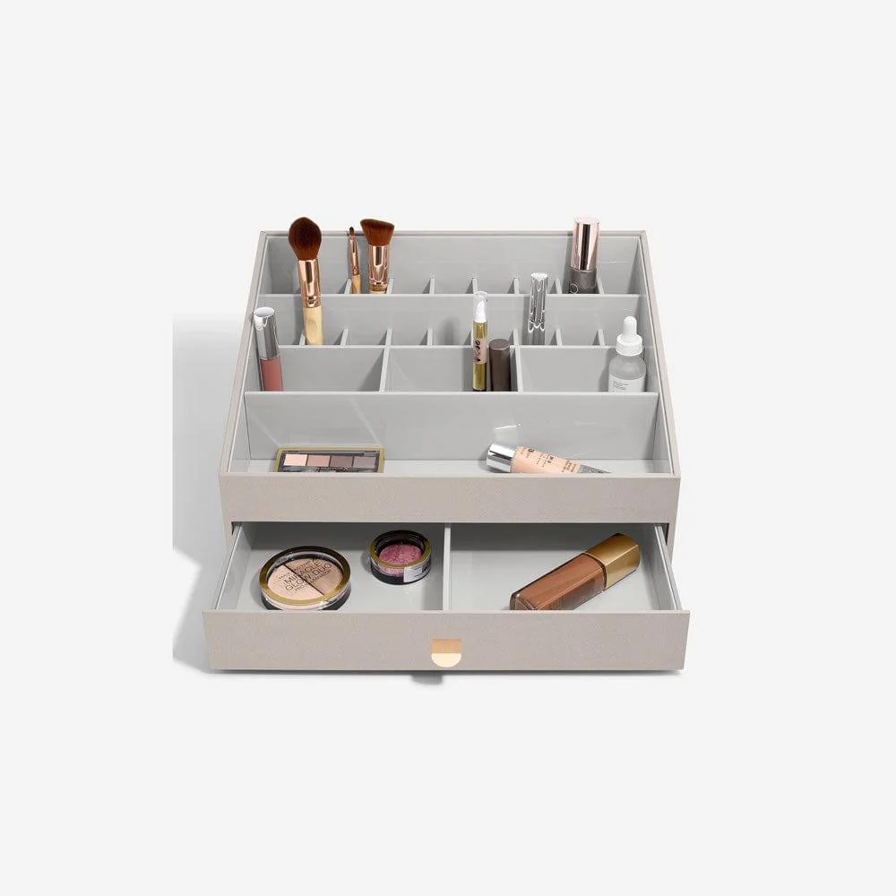 Makeup Organiser with Drawer Large - Taupe - Image 3