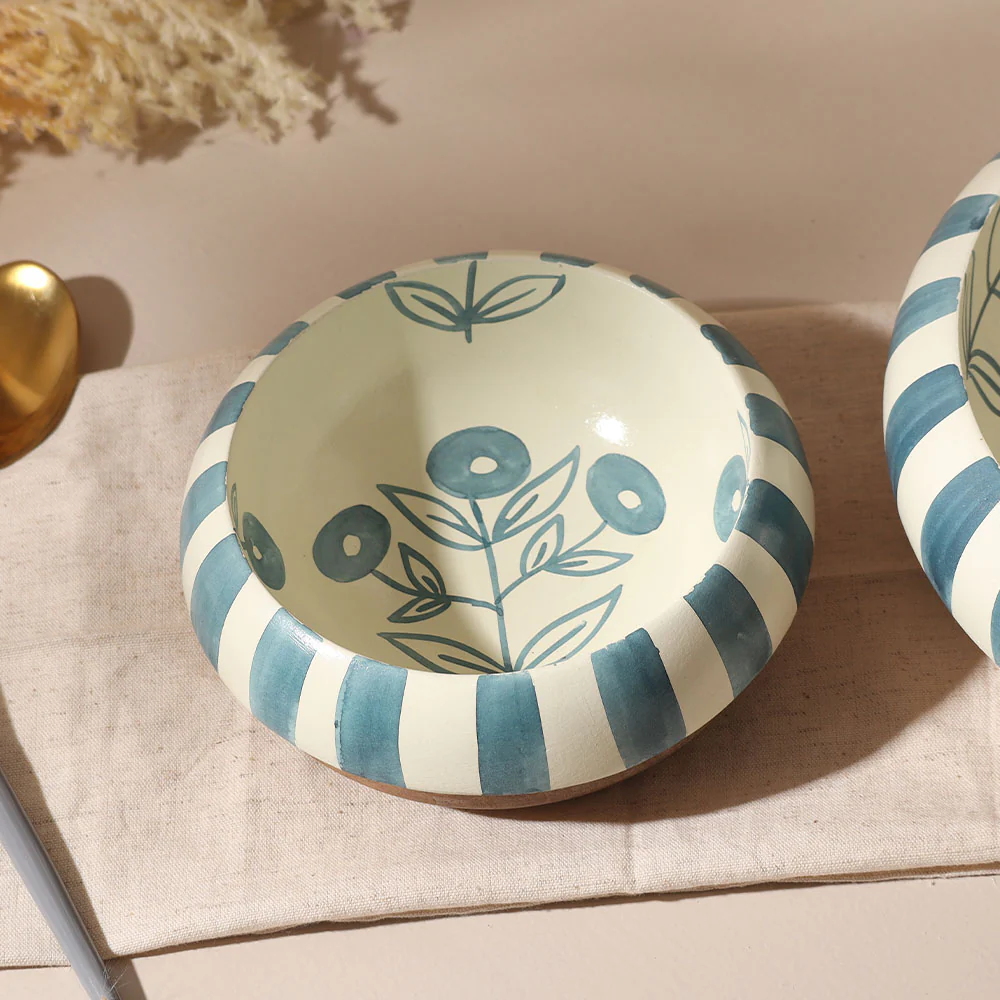 Malta Wooden Serving Bowl Small - Teal Sage - Image 2