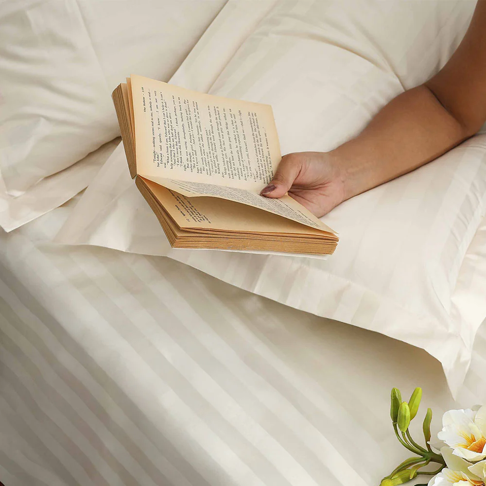 Manor King Size Cotton Bedsheet Set - Cream - Image 3