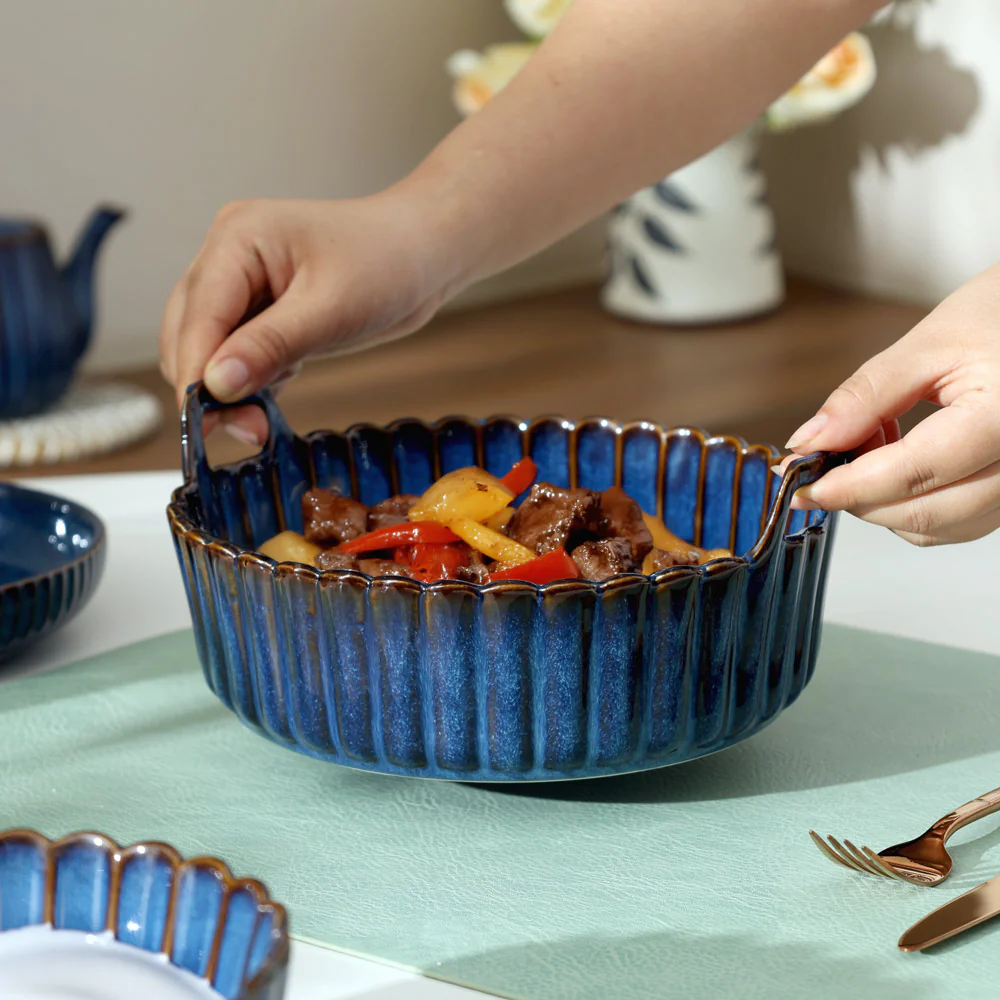 Mara Round Baking Dish Large - Deep Blue