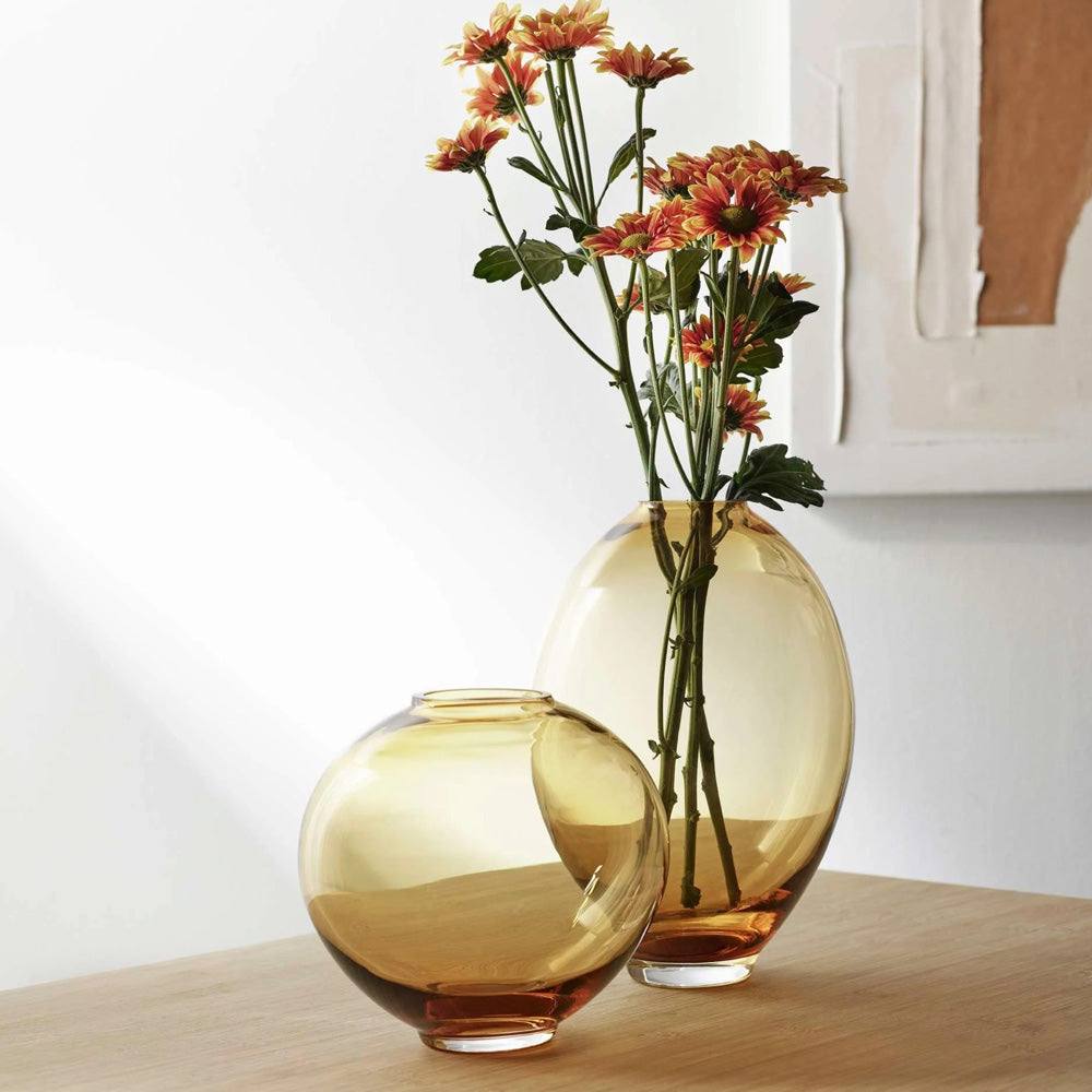 Mara Round Glass Vase - Amber - Image 4