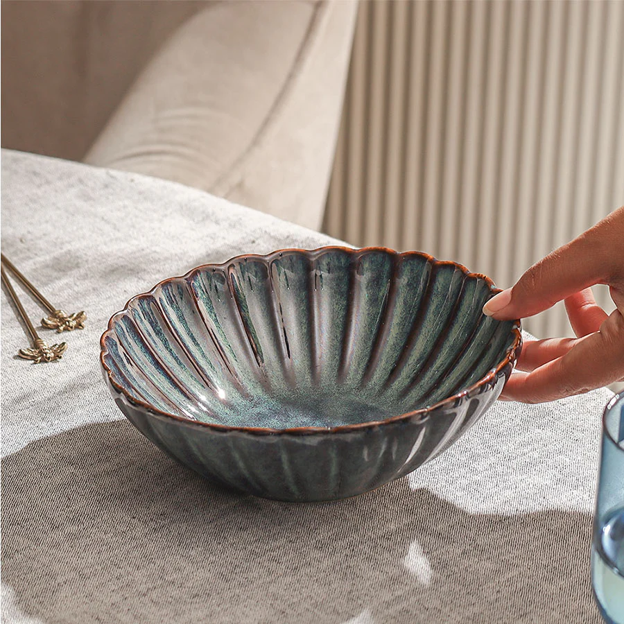 Mara Shallow Medium Bowl - Sea Green - Image 4