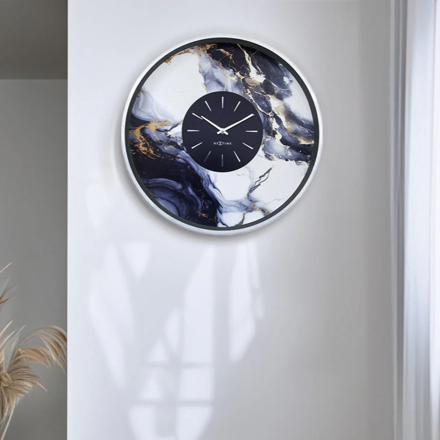 Marble Duo Wall Clock 48cm - Steel