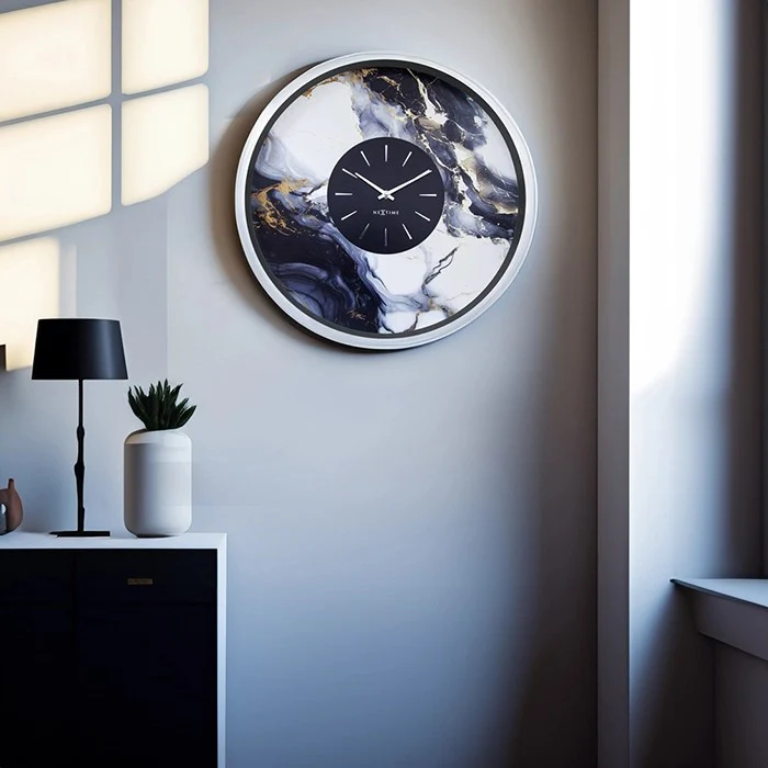 Marble Duo Wall Clock 48cm - Steel - Image 2