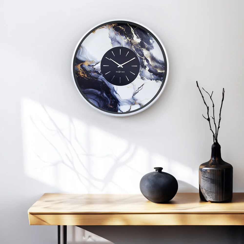 Marble Duo Wall Clock 48cm - Steel - Image 5