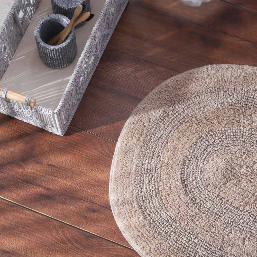 Mari Oval Loop-Tufted Bathmat - Beige - Image 5