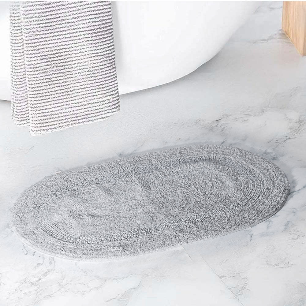 Mari Oval Loop-Tufted Bathmat - Pebble Grey - Image 5