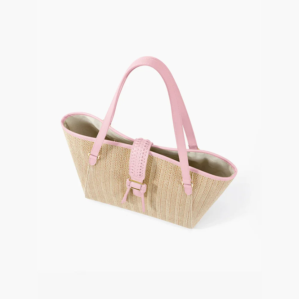 Marina Raffia Tote Bag - Pink - Image 2