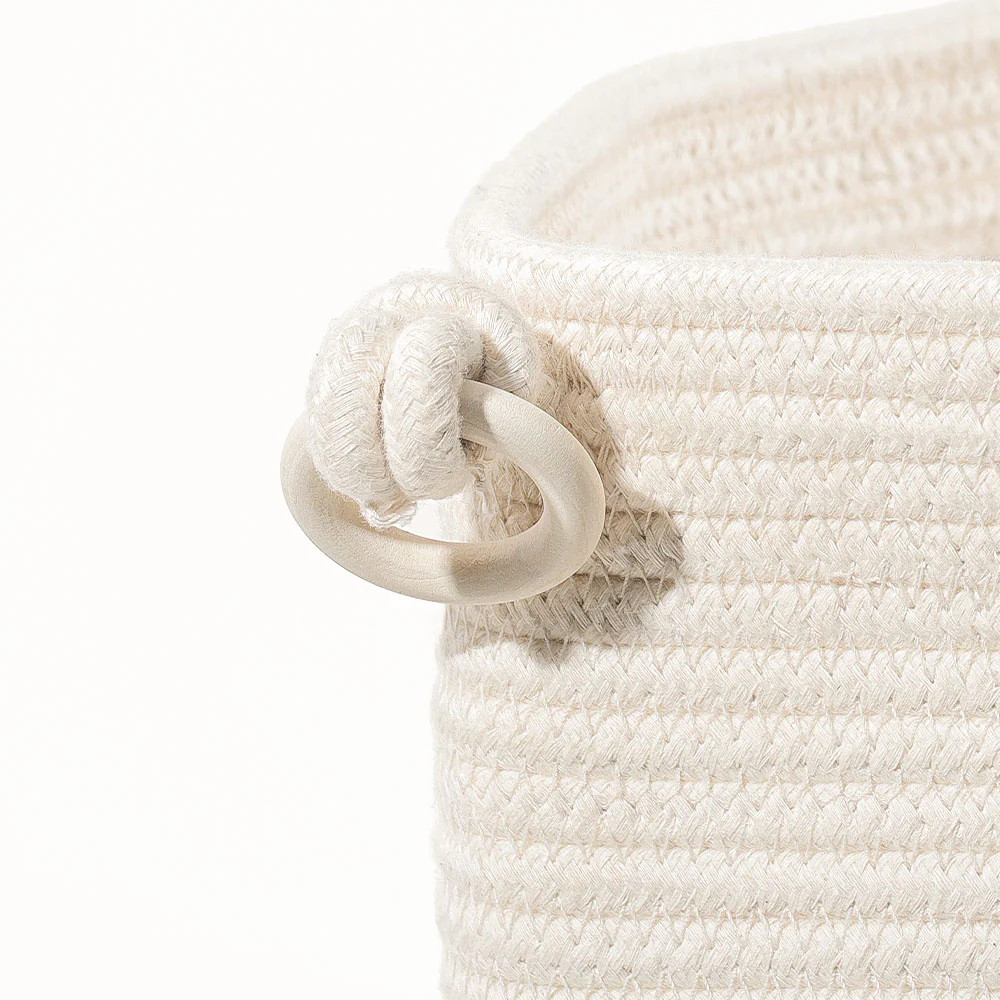 Marla Striped Laundry Basket - Cream Rust - Image 7