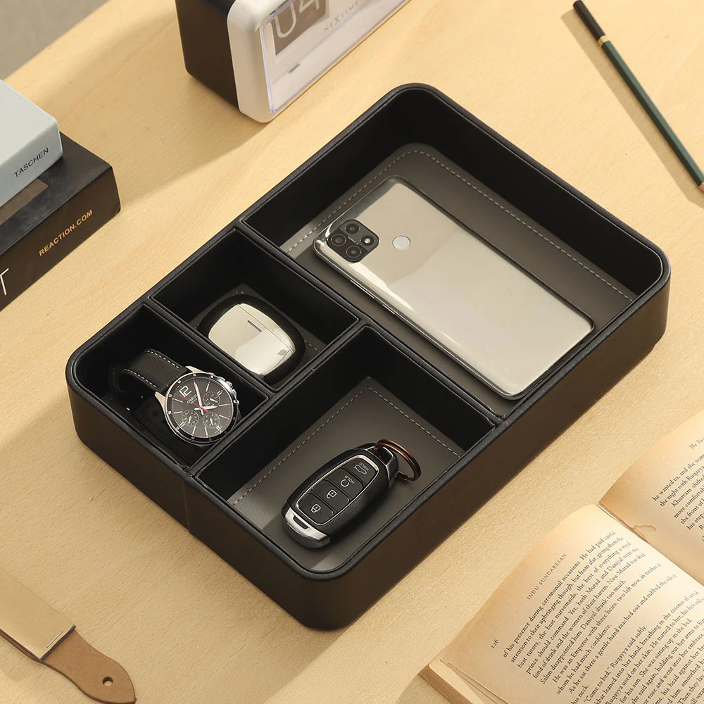 Marqis 4-Compartment Organiser Tray Medium - Black Grey